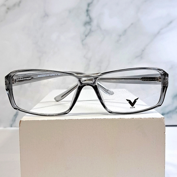 Made USA Rx'able eyeglass frame gray crystal glasses full rim men NEW 58-15-140 - Picture 1 of 5